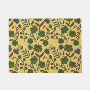 Floral seamless pattern flowers and butterflies doormat