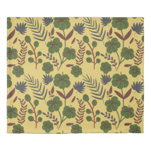 Floral seamless pattern flowers and butterflies duvet cover