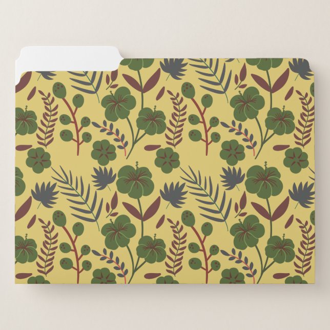 Floral seamless pattern flowers and butterflies file folder (Front Left)