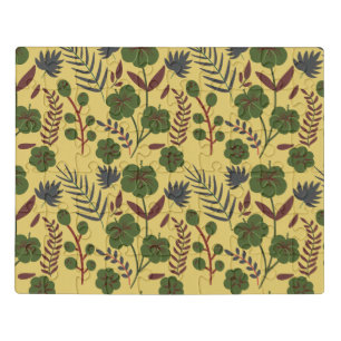 Floral seamless pattern flowers and butterflies jigsaw puzzle