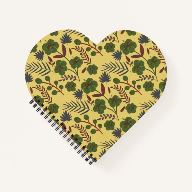 Floral seamless pattern flowers and butterflies notebook (Front)