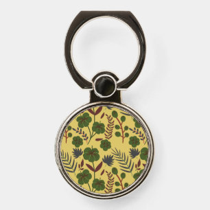 Floral seamless pattern flowers and butterflies phone ring stand