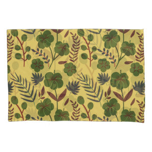 Floral seamless pattern flowers and butterflies pillow case