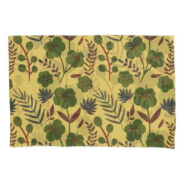 Floral seamless pattern flowers and butterflies pillow case (Front-Left)