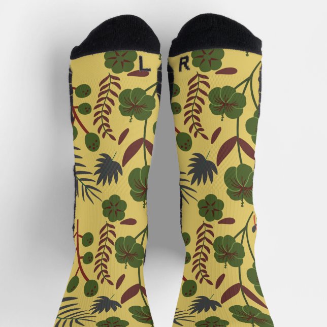 Floral seamless pattern flowers and butterflies wr socks (Top)