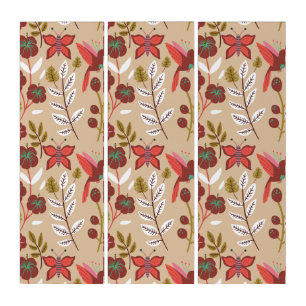 Floral seamless pattern flowers, birds, butterfly triptych