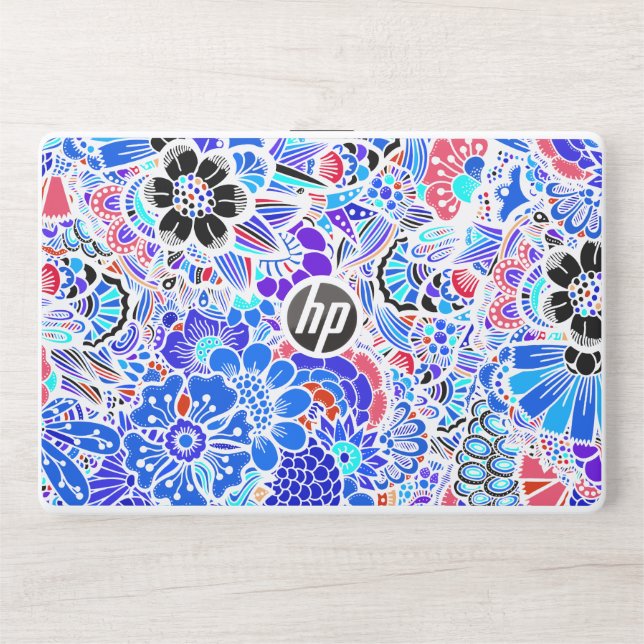 Floral seamless pattern flowers HP laptop skin (Front)