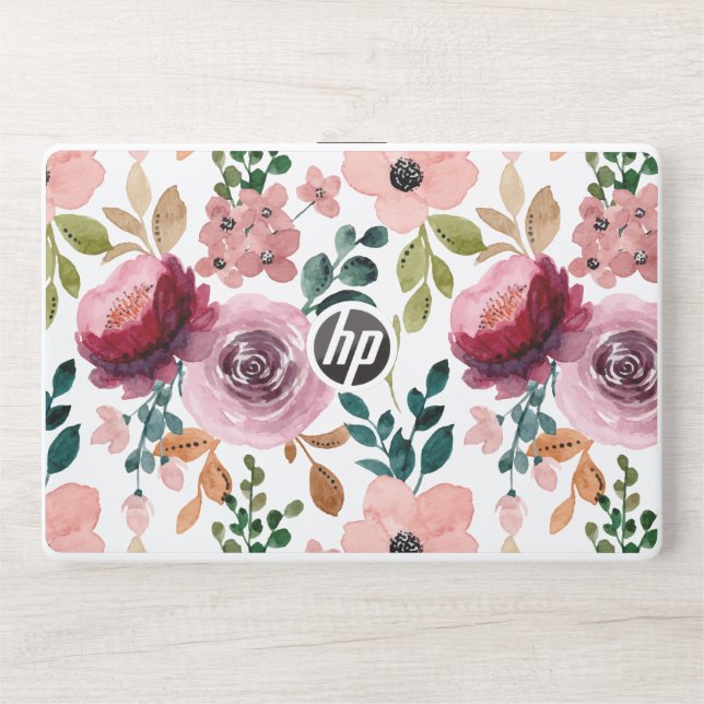 Floral seamless pattern flowers HP laptop skin (Front)