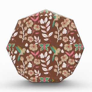 Floral seamless pattern flowers, leaves, butterfly photo block