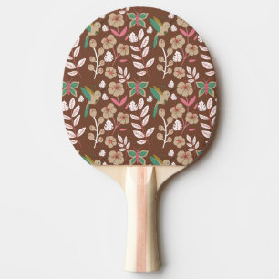 Floral seamless pattern flowers, leaves, butterfly ping pong paddle