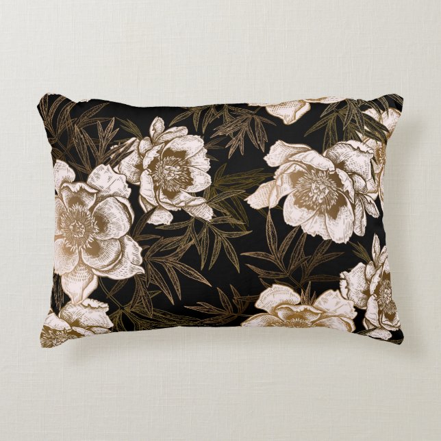 Floral seamless pattern. Garden flowers peonies an Accent Pillow (Front)