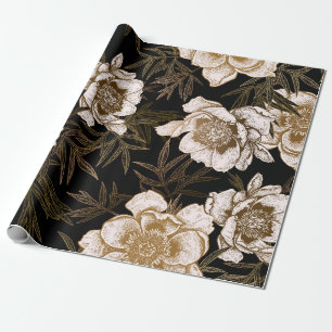 Floral seamless pattern. Garden flowers peonies an Wrapping Paper