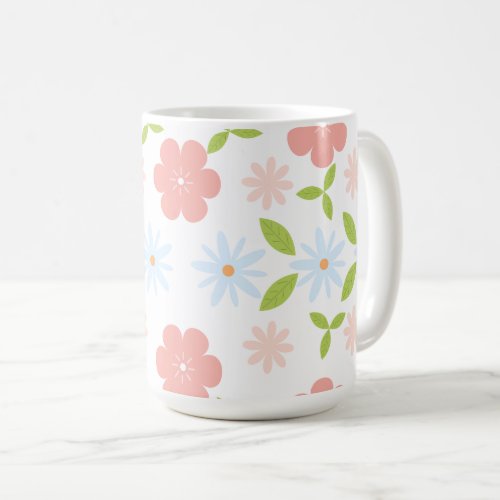 Floral Seamless Pattern Leaves  Coffee Mug