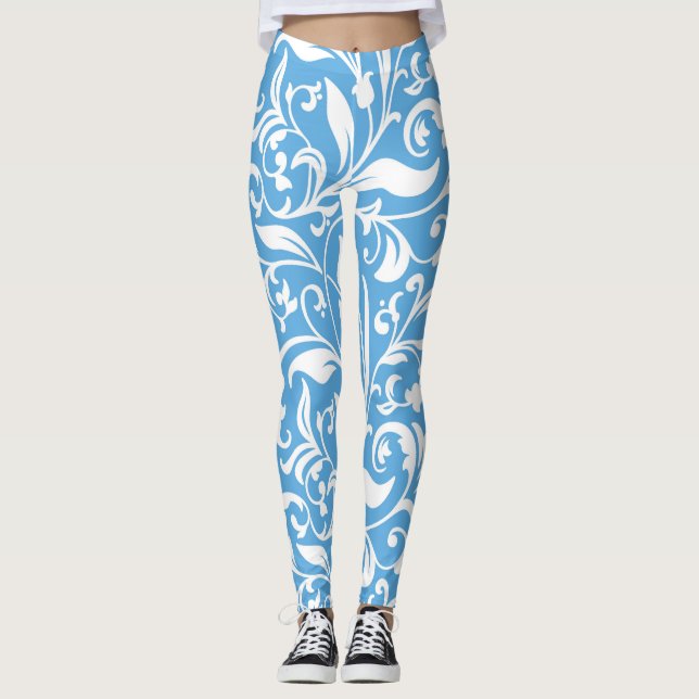 Floral Seamless Pattern Leggings (Front)