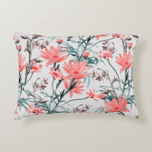 Floral seamless pattern, margarita and hyacinthes, accent pillow