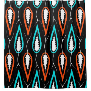 Floral seamless pattern retro fabric texture with shower curtain
