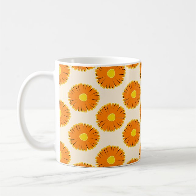 Floral seamless pattern. seamless pattern with the coffee mug (Left)