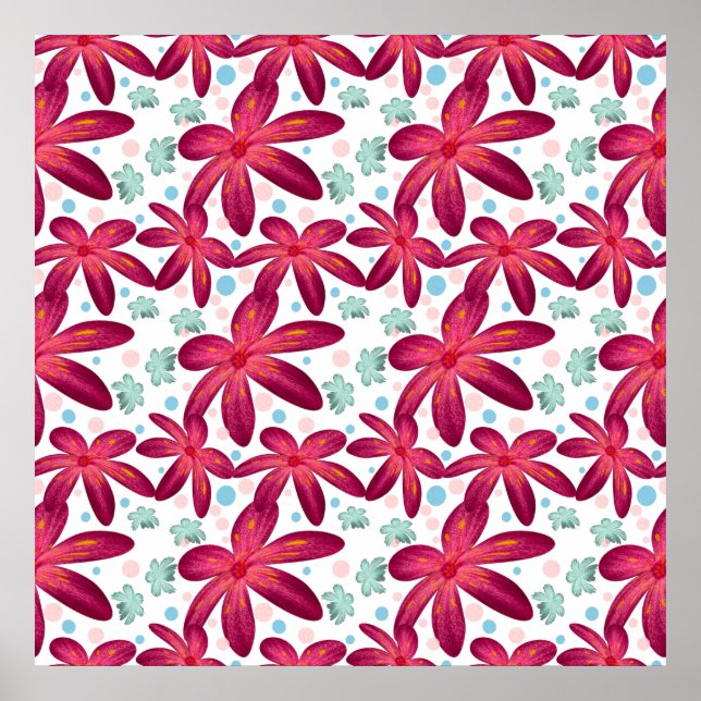 Floral Seamless Pattern | Watercolor Flower Repeat Poster (Front)