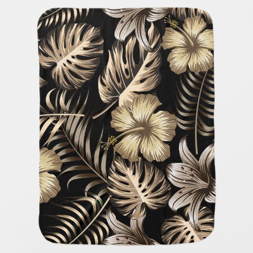 Floral Seamless Pattern with Leaves Baby Blanket