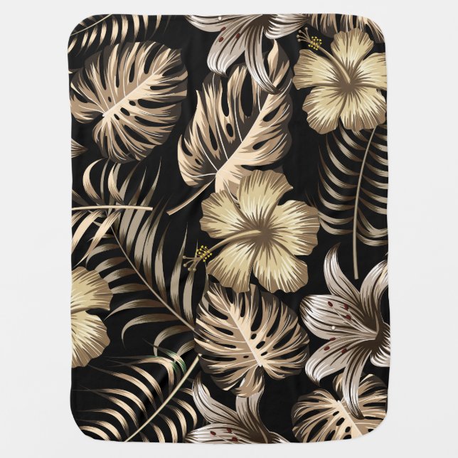 Floral Seamless Pattern with Leaves. Baby Blanket (Front)