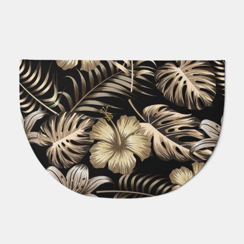 Floral Seamless Pattern with Leaves Doormat