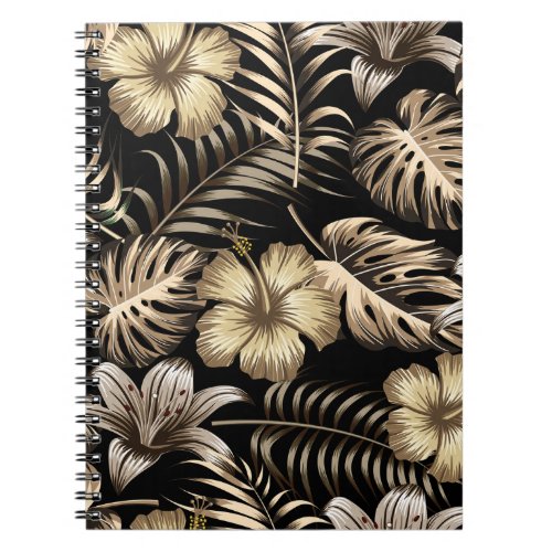 Floral Seamless Pattern with Leaves Notebook