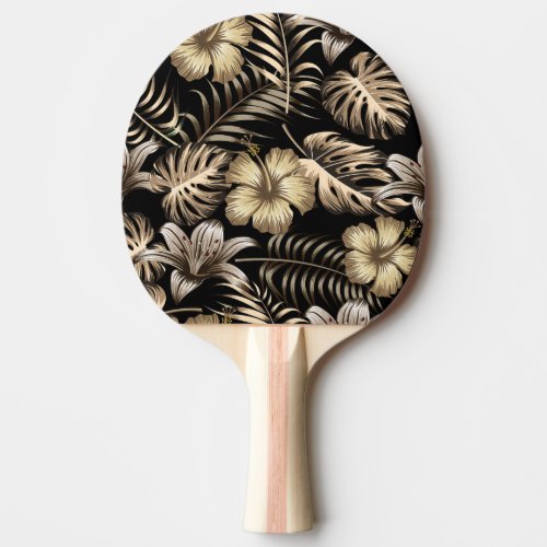 Floral Seamless Pattern with Leaves Ping Pong Paddle