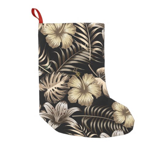 Floral Seamless Pattern with Leaves Small Christmas Stocking