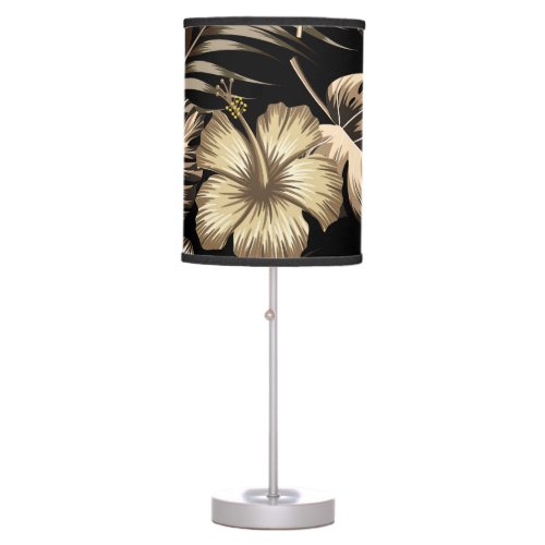 Floral Seamless Pattern with Leaves Table Lamp