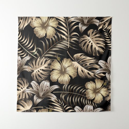 Floral Seamless Pattern with Leaves Tapestry