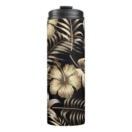 Floral Seamless Pattern with Leaves Thermal Tumbler