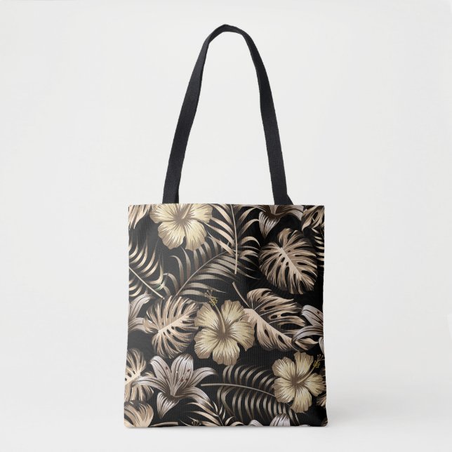 Floral Seamless Pattern with Leaves. Tote Bag (Front)