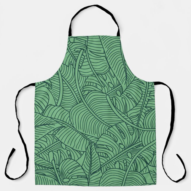 Floral seamless pattern with leaves. tropical back apron (Front)