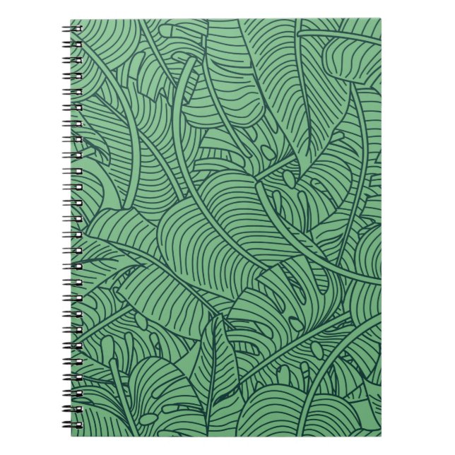 Floral seamless pattern with leaves. tropical back notebook (Front)