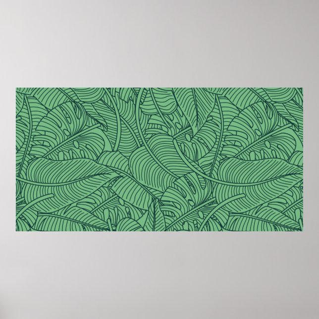 Floral seamless pattern with leaves. tropical back poster (Front)