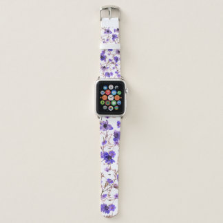 Floral seamless pattern with marigold flowers apple watch band