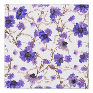 Floral seamless pattern with marigold flowers faux canvas print