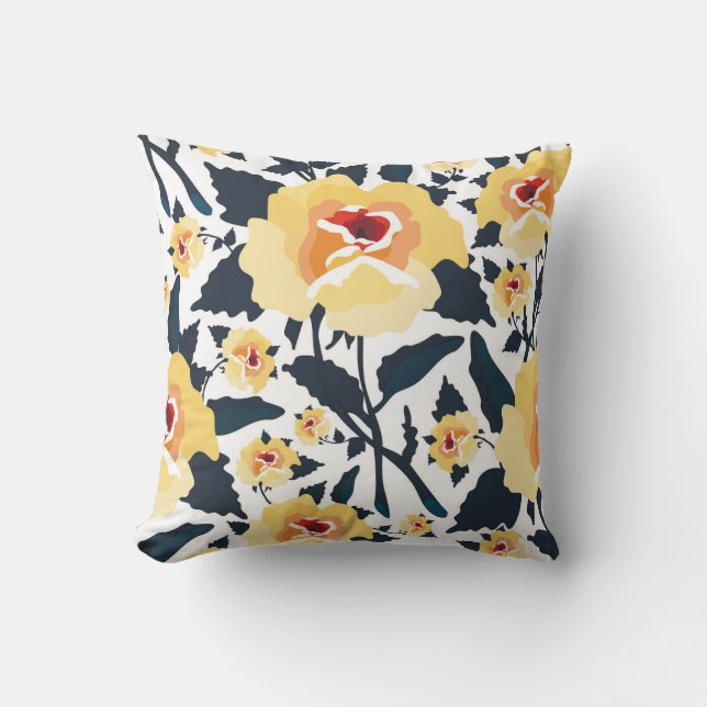 Floral seamless pattern with roses. seamless texti throw pillow (Front)