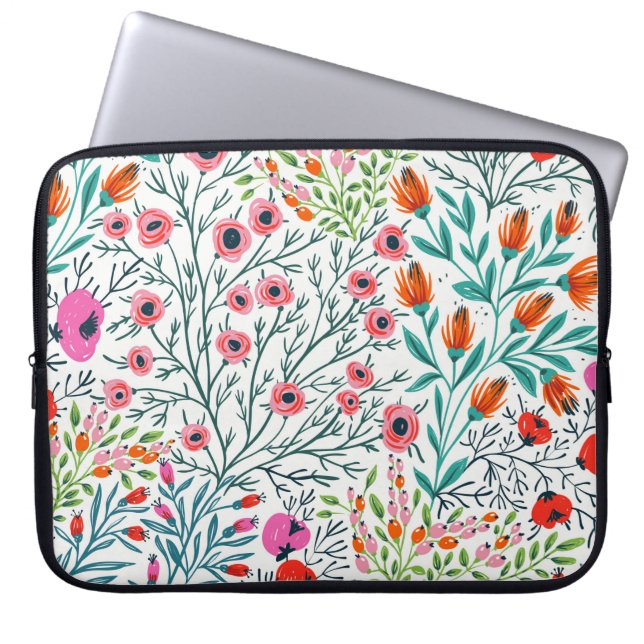  floral seamless pattern with summer bloomsfloral, laptop sleeve (Front)