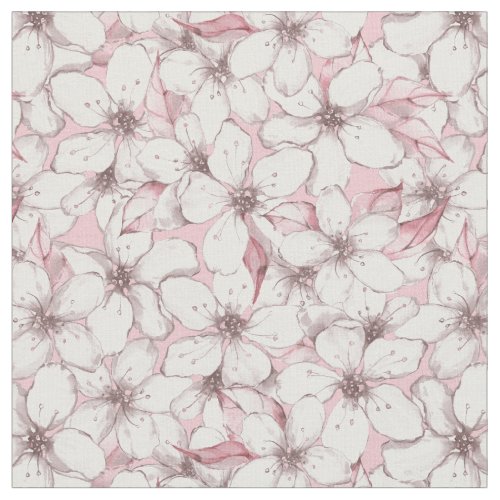 Floral seamless pattern with white flowers 10 fabric