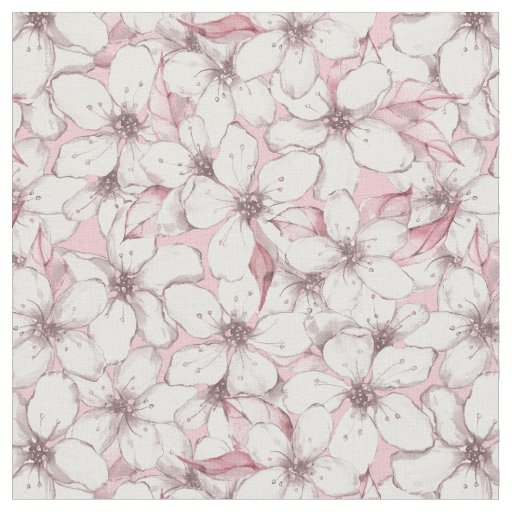 Floral seamless pattern with white flowers 10 fabric