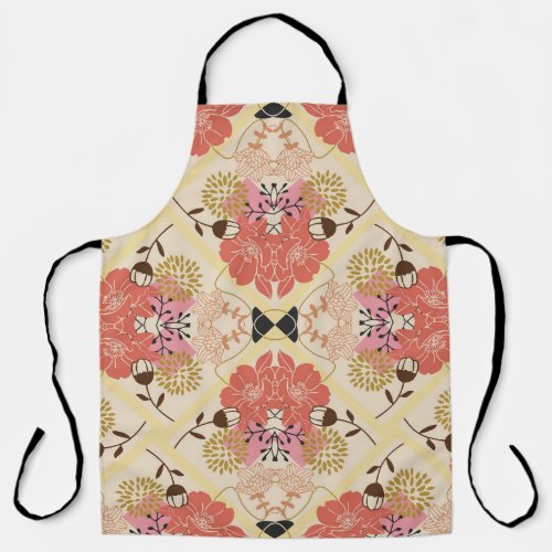 Floral seamless vintage pattern design apron