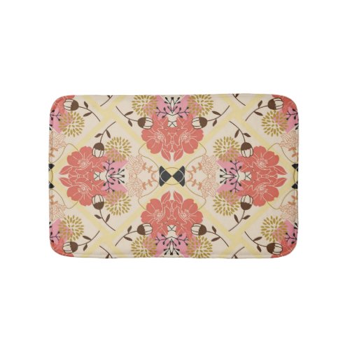 Floral seamless vintage pattern design bath mat
