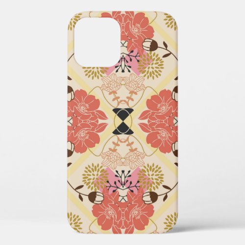 Floral seamless vintage pattern design iPhone 12 case