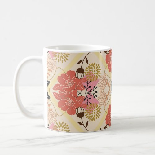Floral seamless vintage pattern design coffee mug