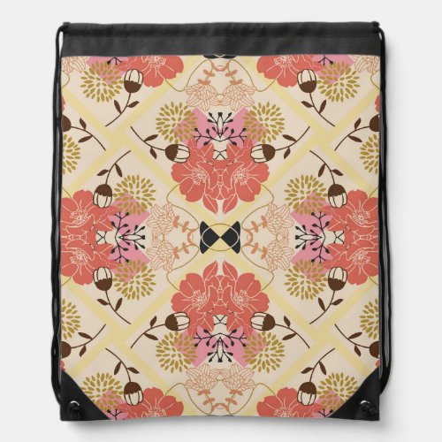 Floral seamless vintage pattern design drawstring bag