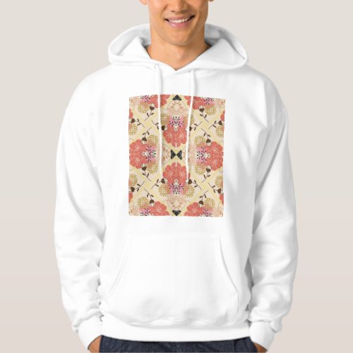 Floral seamless vintage pattern design hoodie