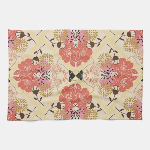 Floral seamless vintage pattern design kitchen towel