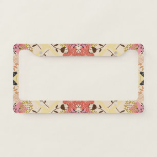 Floral seamless vintage pattern design. license plate frame