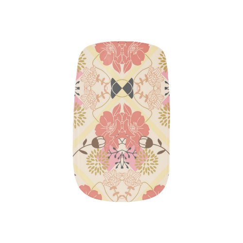 Floral seamless vintage pattern design minx nail art